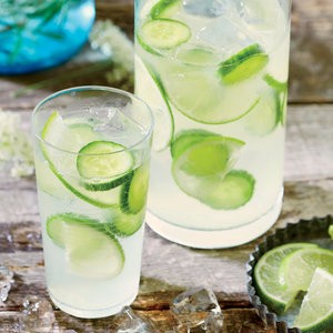 Cucumber-lime infused gin and tonic