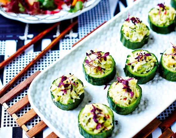 Cucumber maki crab rolls