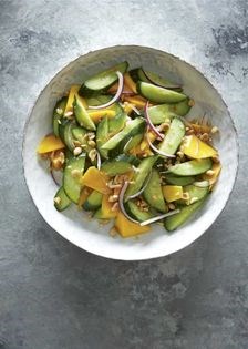 Cucumber, mango and peanut salad