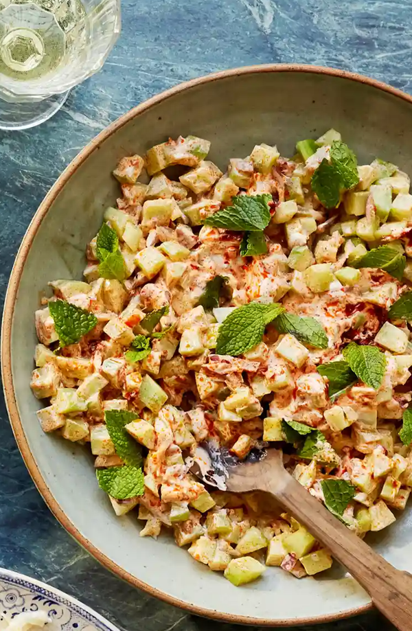 Cucumber, mint & harissa salad