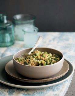 Cucumber mint quinoa salad with shallot vinaigrette