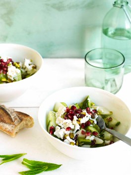 Cucumber, pistachio, grape and Persian feta salad