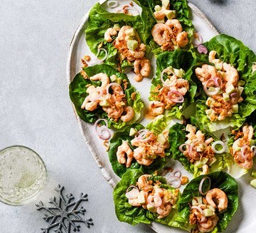 Cucumber prawn cocktail cups