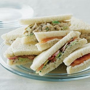 Cucumber-radish-chive tea sandwiches