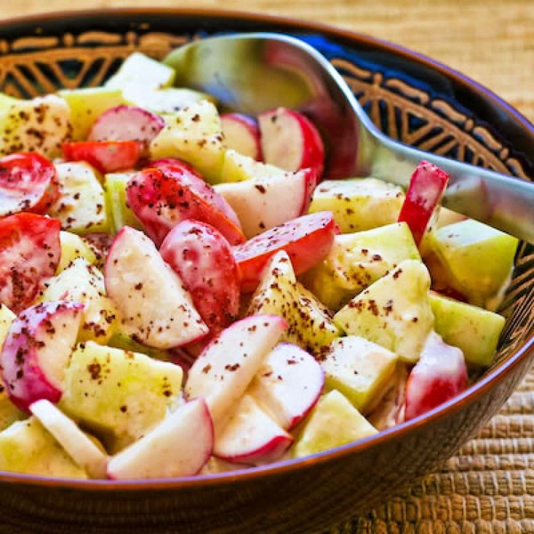 Cucumber radish tomato salad