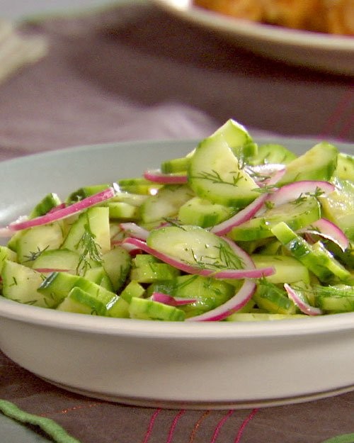 Cucumber, red onion, and dill salad