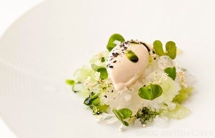 Cucumber, reduced milk and sorrel