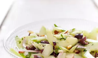 Cucumber salad with chile, mint, and peanuts