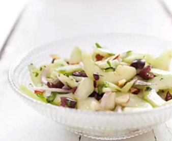 Cucumber salad with chile, mint, and peanuts