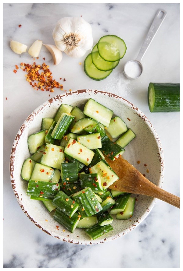 Cucumber salad with garlic