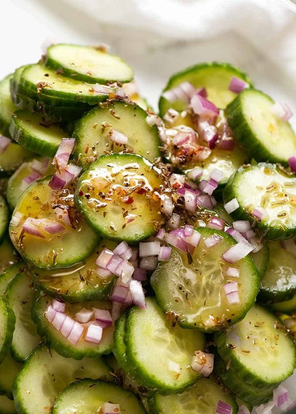 Cucumber salad with herb garlic vinaigrette