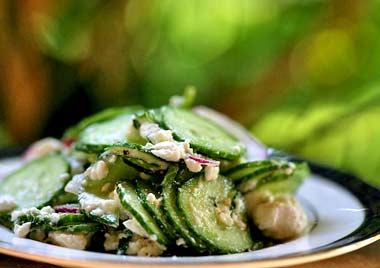 Cucumber salad with mint and feta