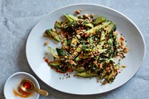 Cucumber salad with roasted peanuts and chile