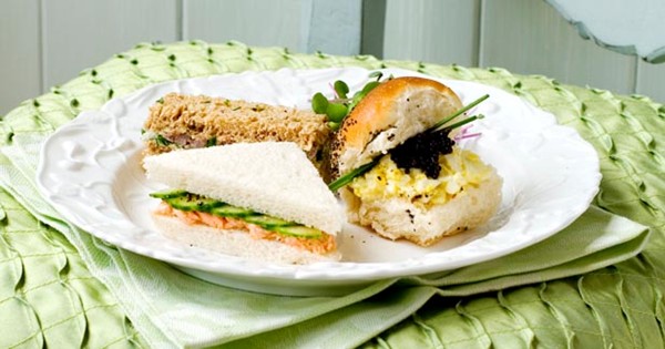 Cucumber, smoked trout and horseradish sandwiches