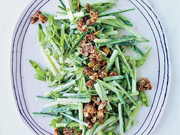 Cucumber-sugar snap salad [Kay Chun]