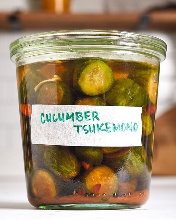 Cucumber tsukemono 