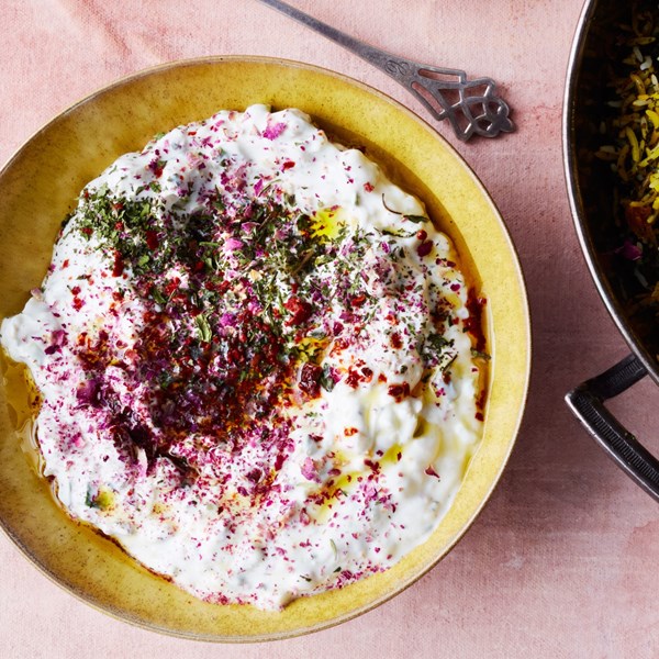 Cucumber-walnut yogurt
