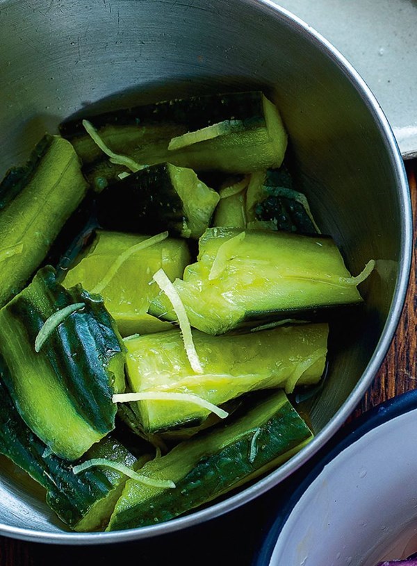 Cucumber with ginger