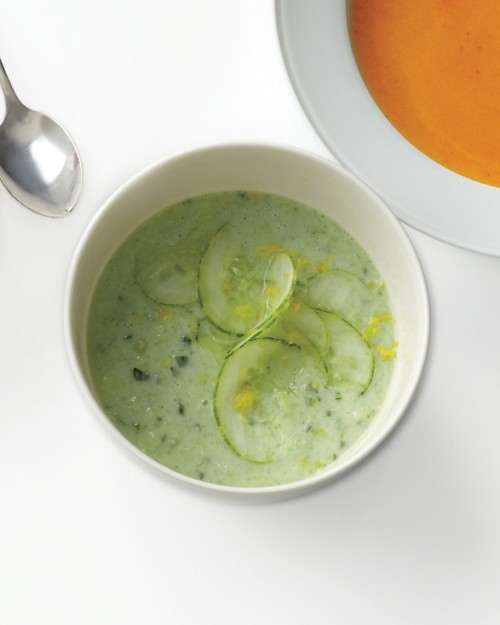 Cucumber, yogurt, and horseradish soup