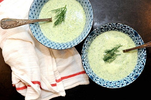 Cucumber yogurt soup