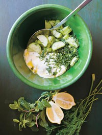 Cucumbers and yoghurt