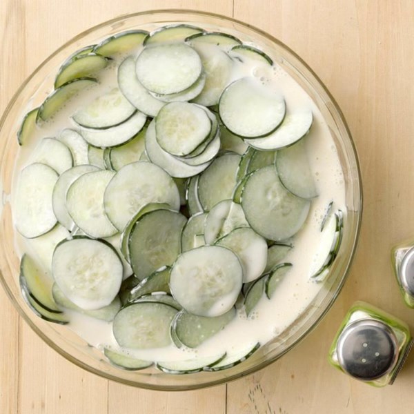 Cucumbers with dressing 