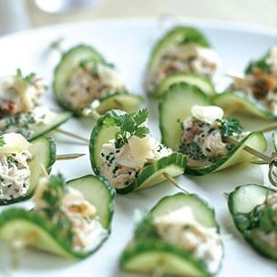 Cucumbers with pickled ginger and crab