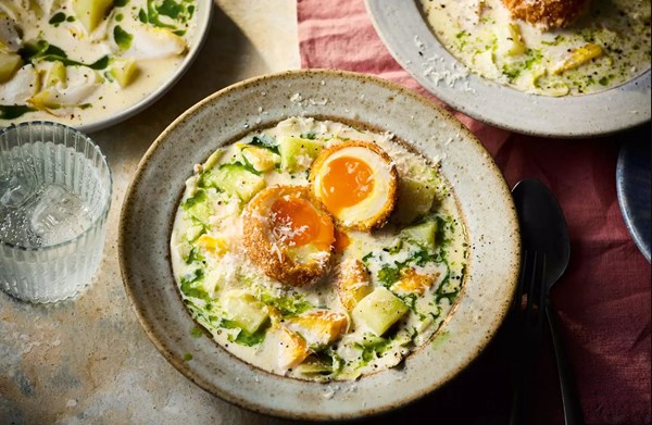 Cullen skink, poached smoked haddock & crispy Parmesan eggs