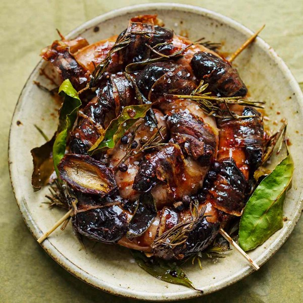 Cumberland sausage, dates and pancetta