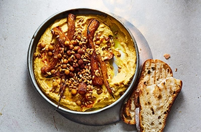 Cumin & honeyed carrot houmous