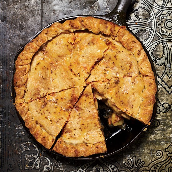Cumin-and-jaggery-glazed apple pie