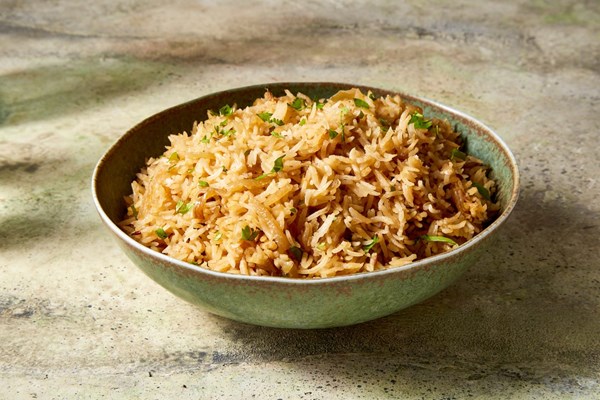 Cumin rice with caramelized onions