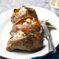 Cumin-rubbed sweet potatoes with sage