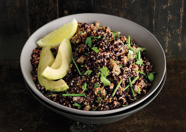Cumin-scented quinoa and black rice