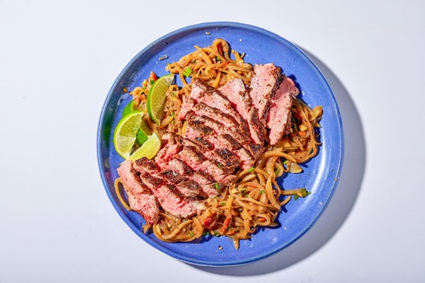 Cumin-seared flank steak with lime