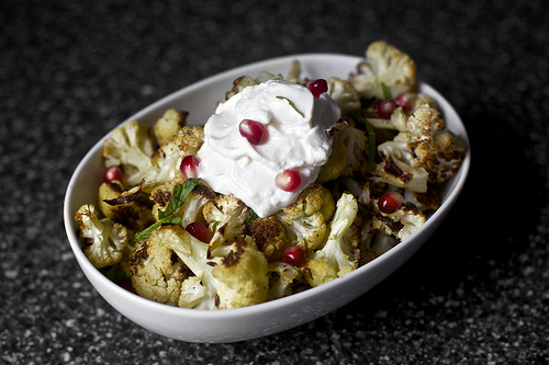 Cumin seed roasted cauliflower with yogurt