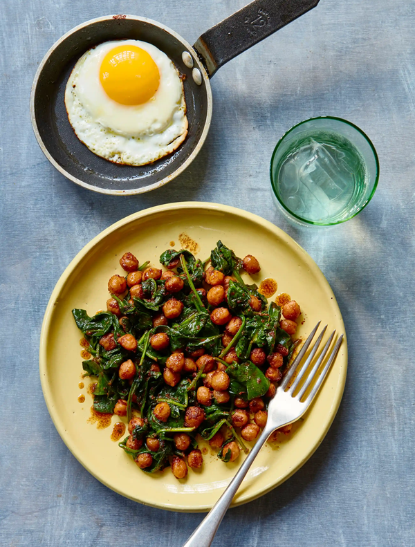 Cumin-spiced chickpeas and spinach