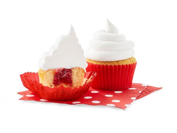 Cupcakes with strawberry jam and rosewater buttercream [Nadya Alborz]