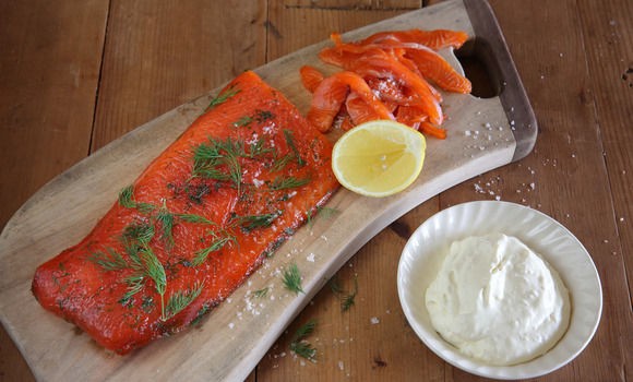 Cured ocean trout with horseradish creme