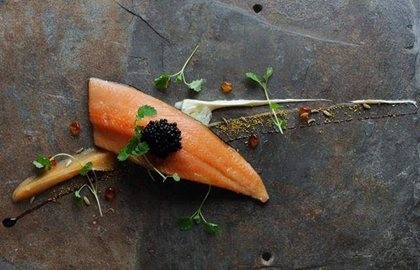Cured salmon and wild fennel