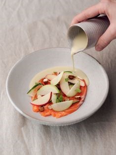 Cured sea trout with apple