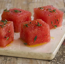 Cured watermelon crudo with thyme