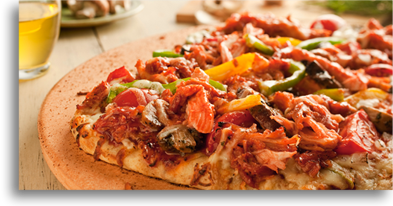 Curly's BBQ chicken pizza