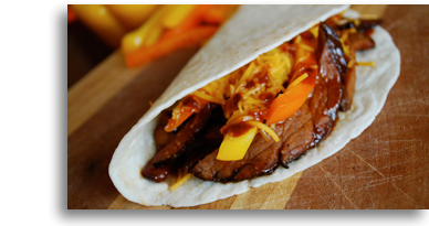 Curly's quick beef steak fajitas