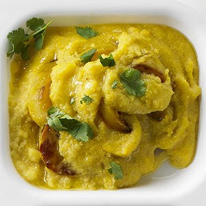 Curried beet polenta