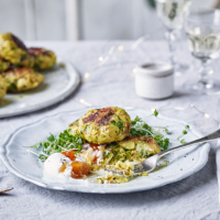 Curried Brussels sprouts and potato patties