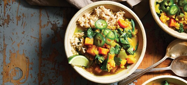 Curried butternut and cauliflower stew 