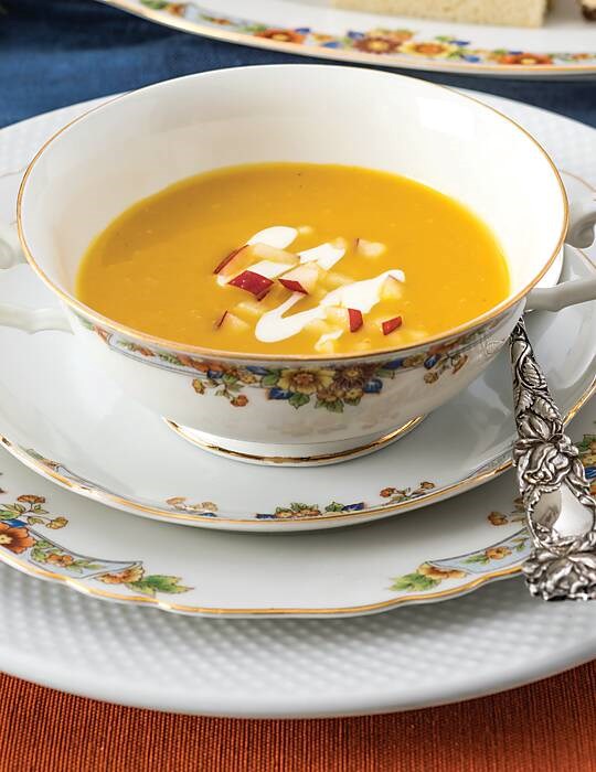 Curried butternut squash & apple soup