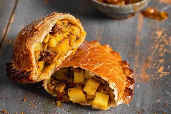 Curried cauliflower and potato pasties