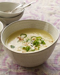Curried cauliflower soup with coconut and chiles
